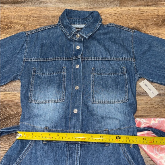 NWT Juicy Couture Medium Washed Belted Romper with Pink All Over Scarf Size S - Picture 13 of 15